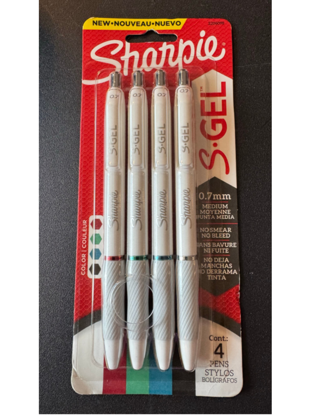 Sharpie S-Gel Pens 4-Pack 0.7mm Medium Point White Pens